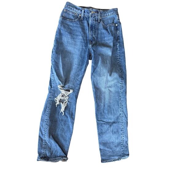 Madewell The Perfect Vintage Straight Jean distressed light wash denim - Picture 1 of 7